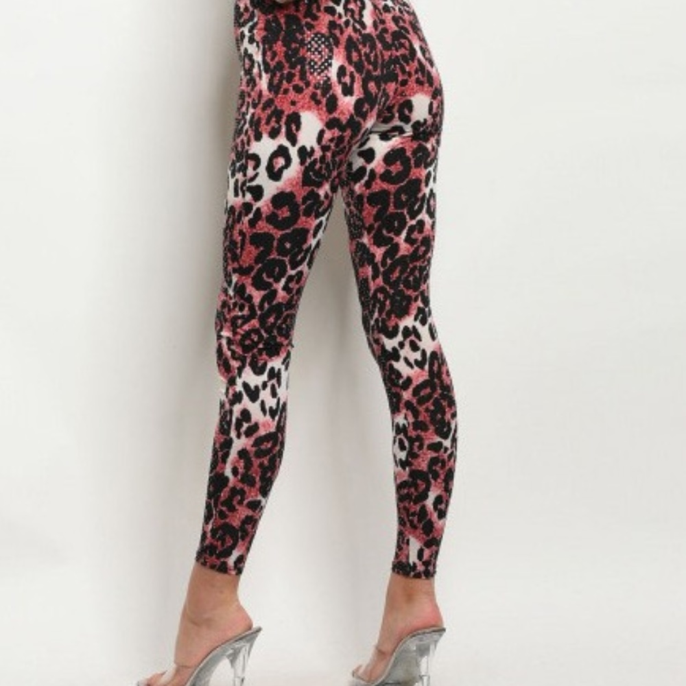 Sleeveless leopard shimmer jumpsuit - Picture 2 of 4